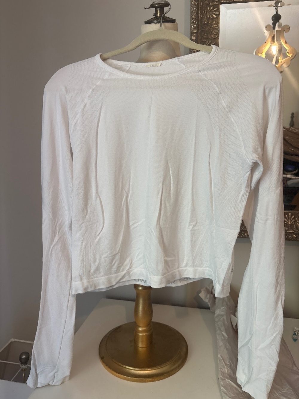 Athleta long sleeve white top large